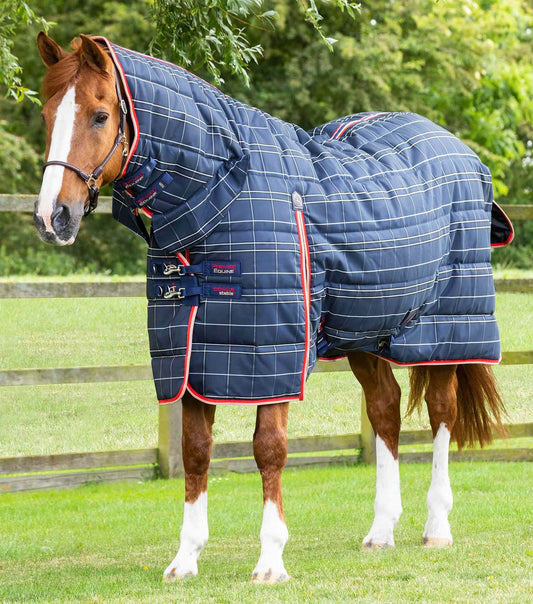 Premier Equine Domus 400g Combo Stable Rug Navy Check - N P Equestrian & Pet Supplies Ltd 