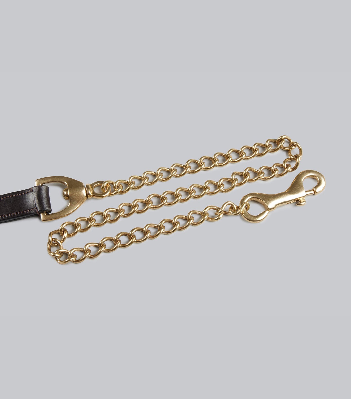 Description:european leather lead chain_colour:dark havana_position:2