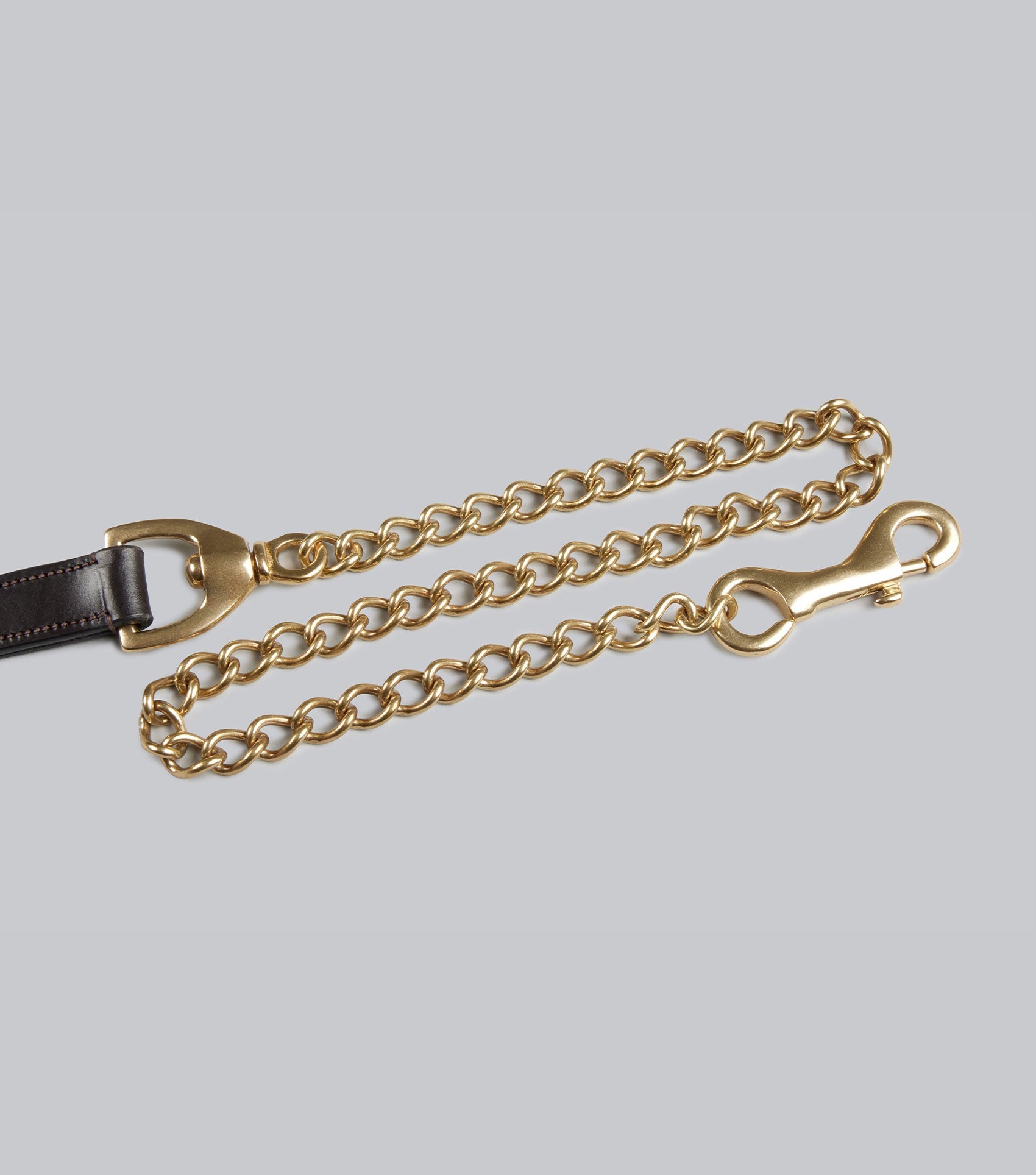 Description:european leather lead chain_colour:dark havana_position:2