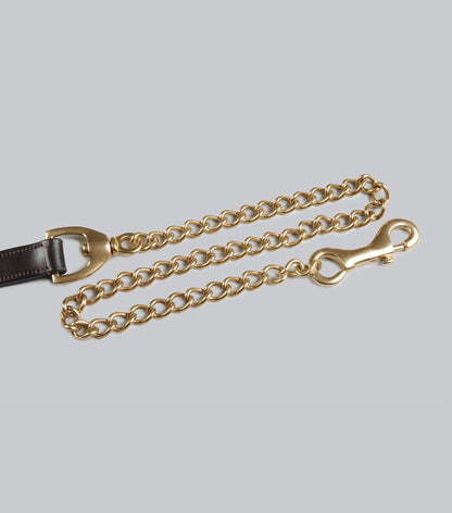 Description:european leather lead chain_colour:dark havana_position:2