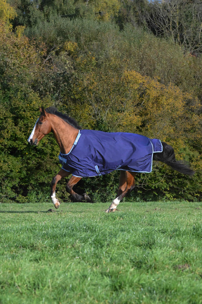 Bucas 0g Atlantic Exclusive Light Standard Neck Turnout Rug - Navy/Blue