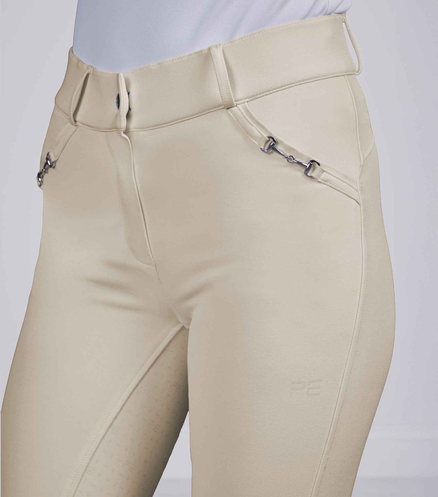 Premier Equine Filetto Womens Gel Full Seat Riding Breeches - Vanilla