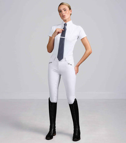 Premier Equine Filetto Womens Gel Full Seat Riding Breeches - White
