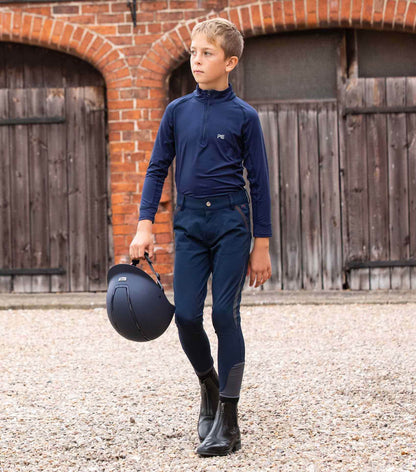 Premier Equine Gando Boys Gel Knee Riding Breeches Navy - N P Equestrian & Pet Supplies Ltd 