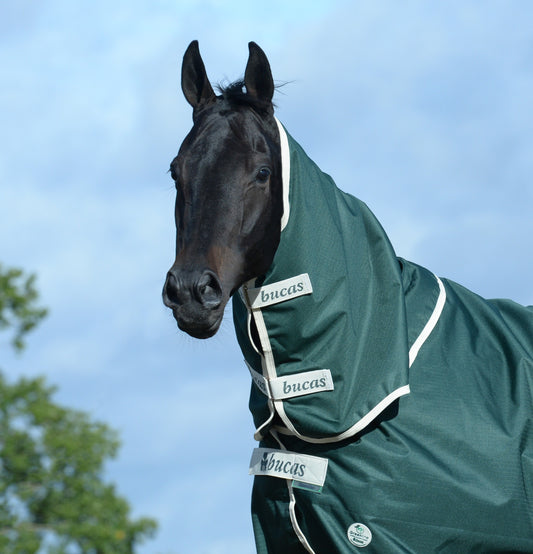 Bucas Greenline Combi Neck Cover - Green/Cream