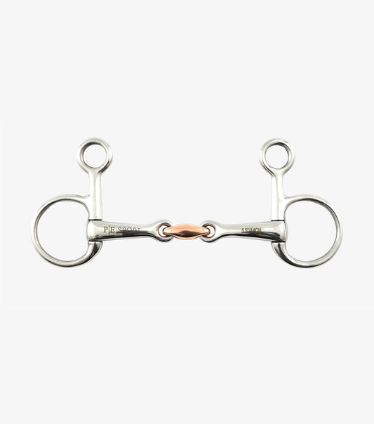 Horse hanging cheek bridle bit on a white background