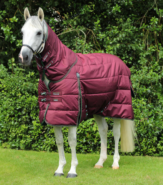 Premier Equine Hydra 350g Stable Rug with Neck Cover Wine