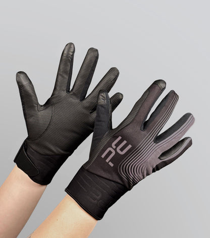 Description:Hydrex Waterproof Riding Gloves_Colour:Black_Position:1