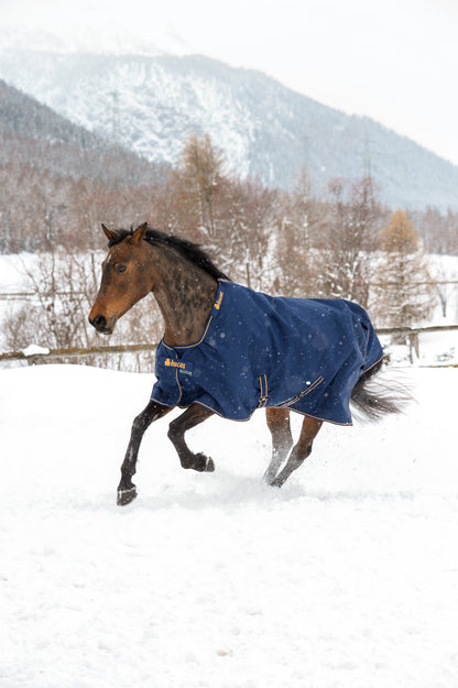 Bucas Irish 150g Standard Neck Turnout Rug - Navy/Gold