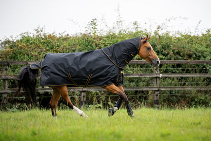 Bucas Irish 50g Turnout Rug With Detachable Neck Cover - Black/Gold
