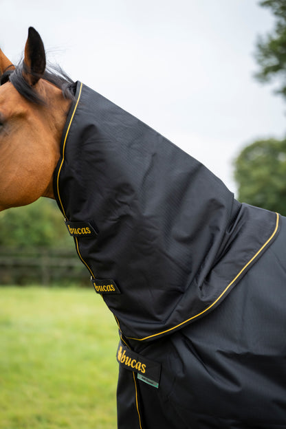 Bucas Irish 300g Combi Turnout Neck Cover - Black/Gold