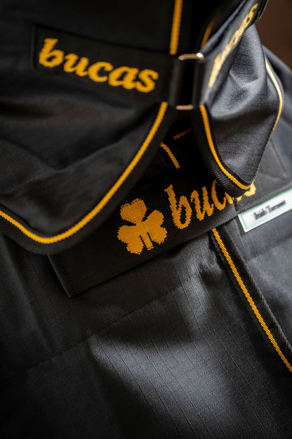 Bucas Irish 50g Turnout Rug With Detachable Neck Cover - Black/Gold