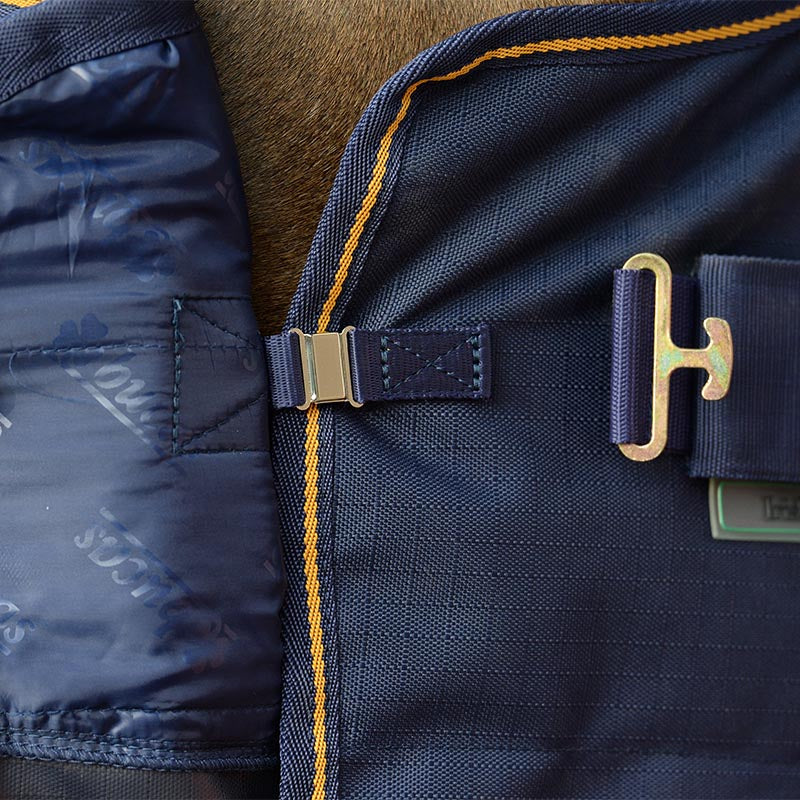 Bucas Irish 50g Standard Neck Turnout Rug - Navy/Gold