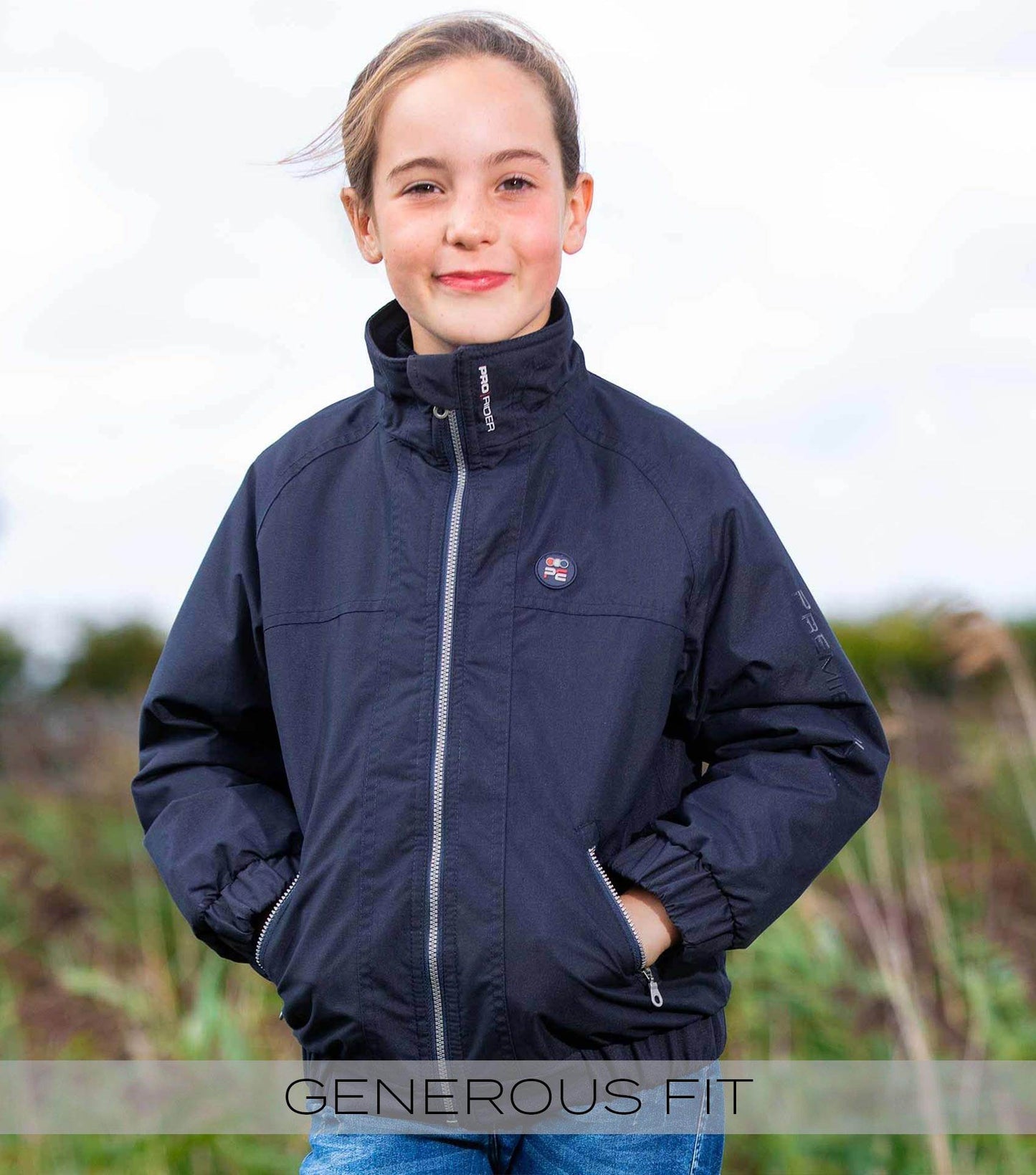 Premier Equine Junior Pro Rider Unisex Riding Jacket Navy - N P Equestrian & Pet Supplies Ltd 