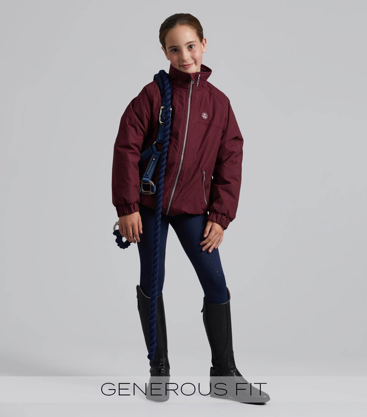 Premier Equine Junior Pro Rider Unisex Riding Jacket Wine - N P Equestrian & Pet Supplies Ltd 