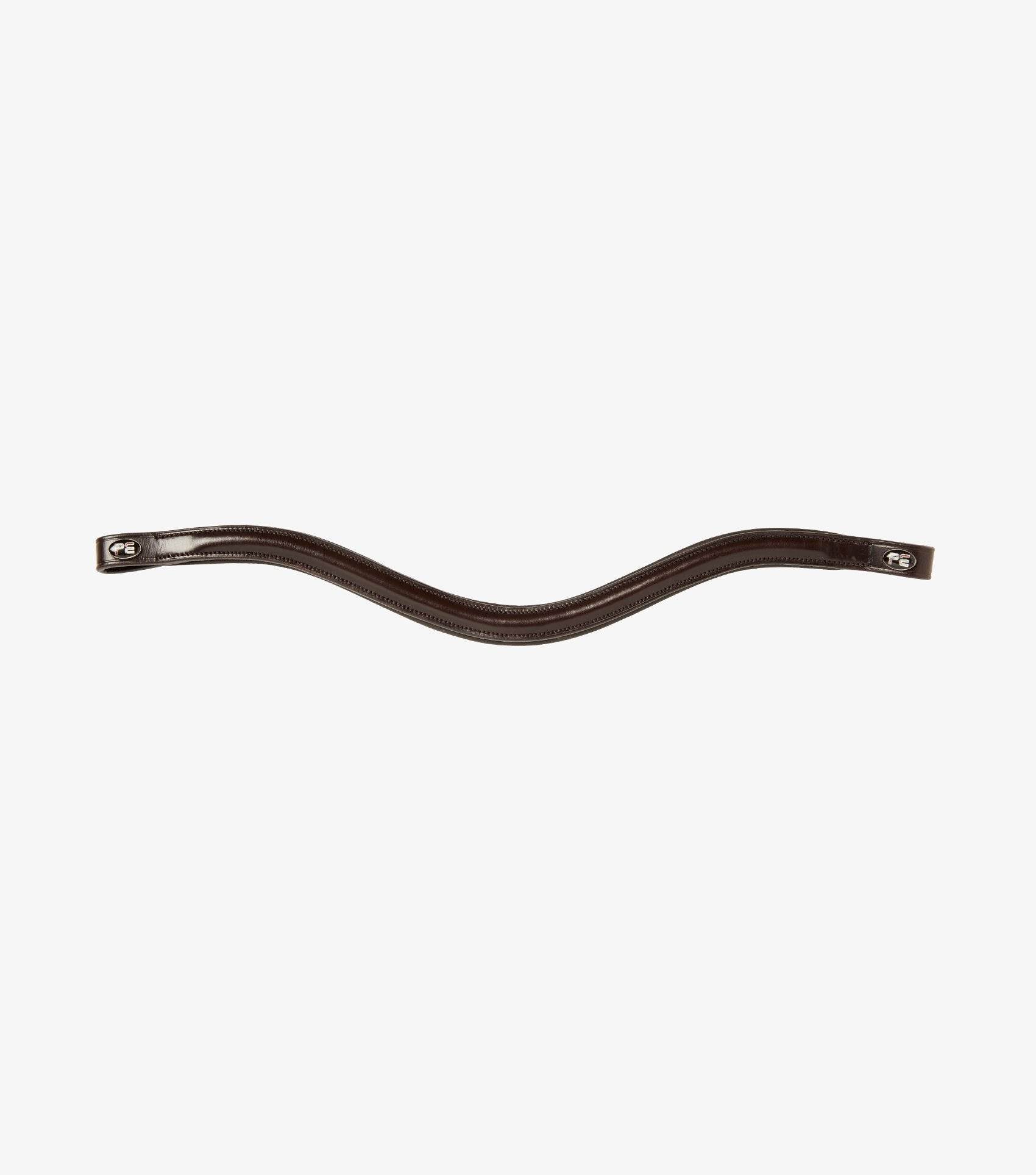 Premier Equine Liscio Plain Shaped Leather Browband Brown - N P Equestrian & Pet Supplies Ltd 