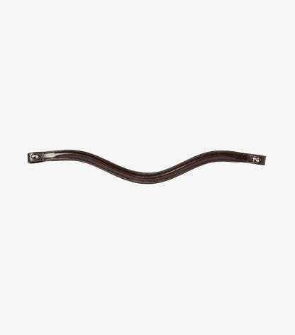 Premier Equine Liscio Plain Shaped Leather Browband Brown - N P Equestrian & Pet Supplies Ltd 