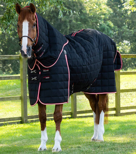 Premier Equine Lucanta 450g Stable Rug with Neck Cover Black - N P Equestrian & Pet Supplies Ltd 