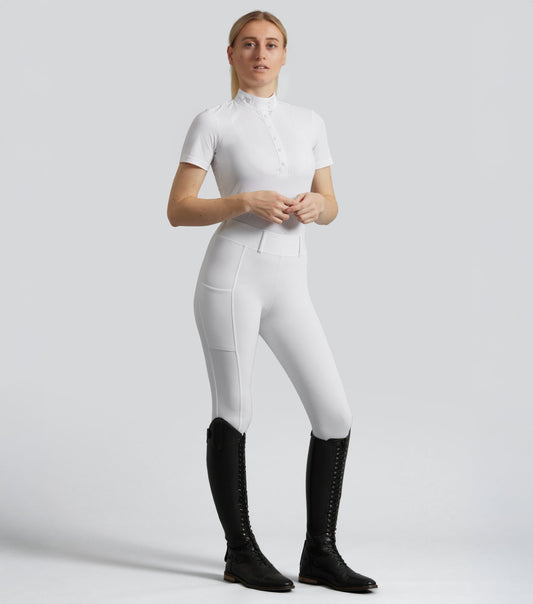 Premier Equine Luceo Women's Full Seat Competition Riding Tights - White
