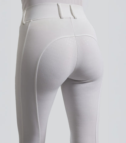 Premier Equine Luceo Women's Full Seat Competition Riding Tights - White