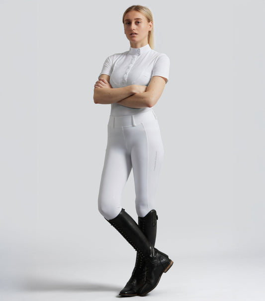 Premier Equine Luceo Women's Gel Knee Competition Riding Tights - White