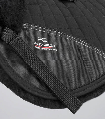 Premier Equine Merino Wool Saddle Pad - Half Pad Black/Black Wool