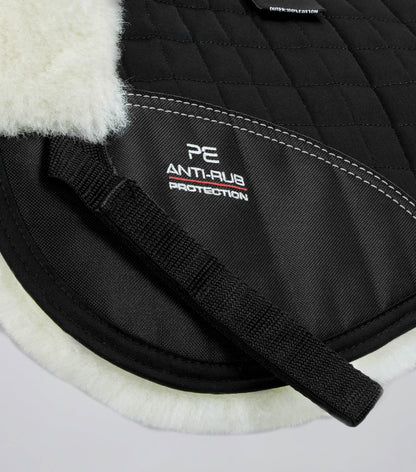 Premier Equine Merino Wool Saddle Pad - Half Pad Black/Natural Wool