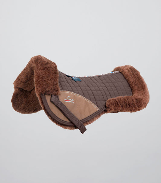 Premier Equine Merino Wool Saddle Pad - Half Pad Brown/Brown Wool