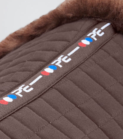 Premier Equine Merino Wool Saddle Pad - Half Pad Brown/Brown Wool