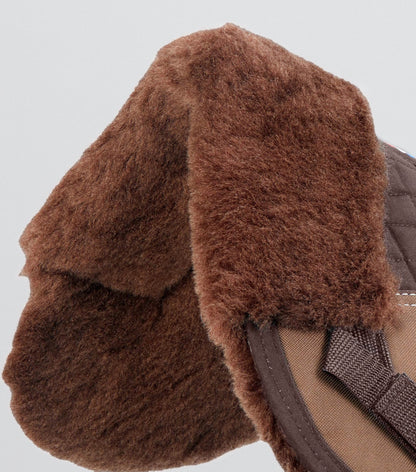 Premier Equine Merino Wool Saddle Pad - Half Pad Brown/Brown Wool