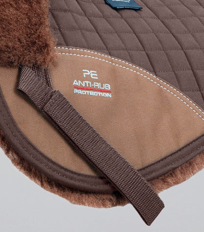 Premier Equine Merino Wool Saddle Pad - Half Pad Brown/Brown Wool