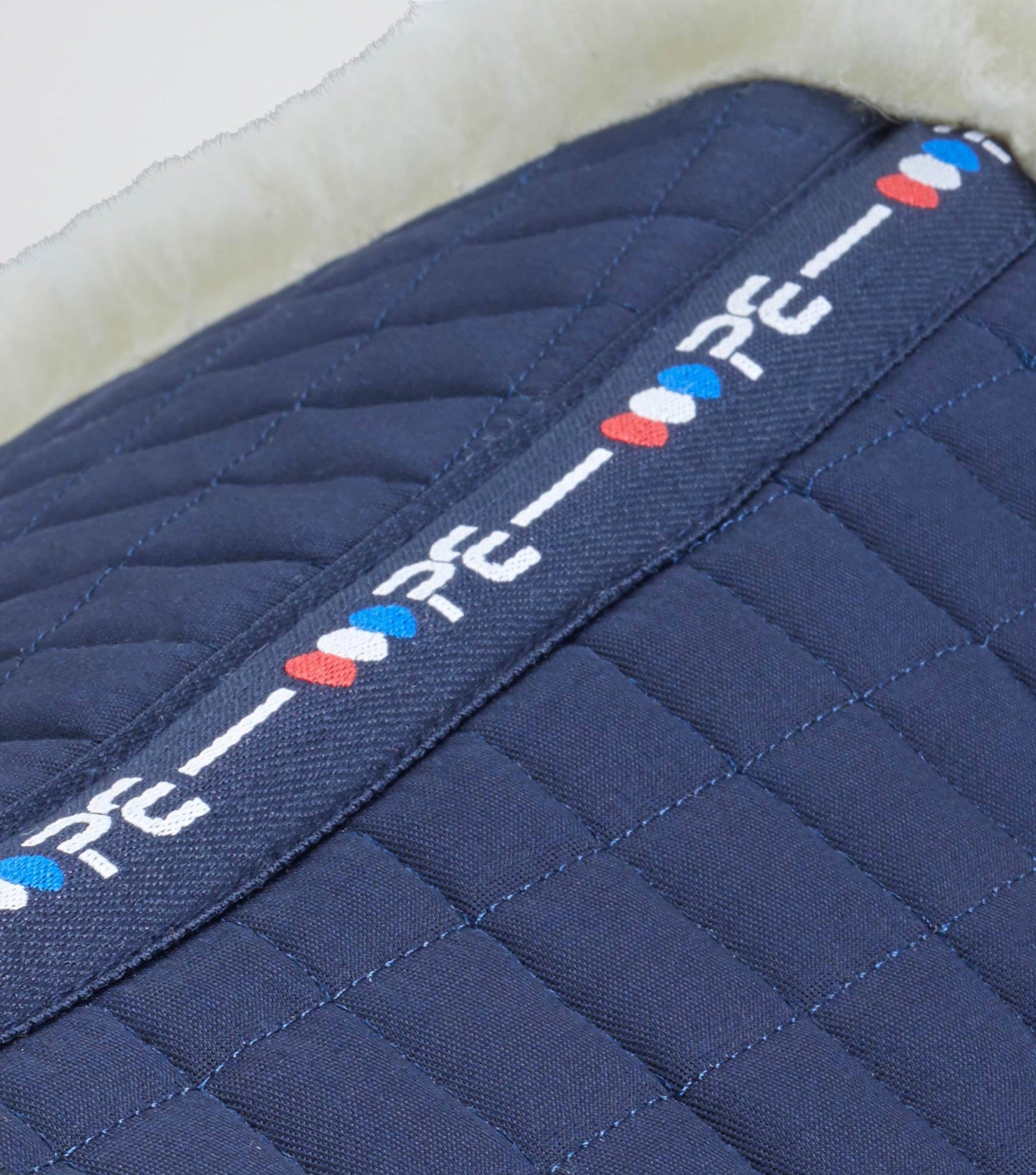 Premier Equine Merino Wool Saddle Pad - Half Pad Navy/Natural Wool