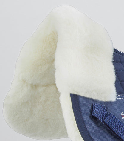 Premier Equine Merino Wool Saddle Pad - Half Pad Navy/Natural Wool