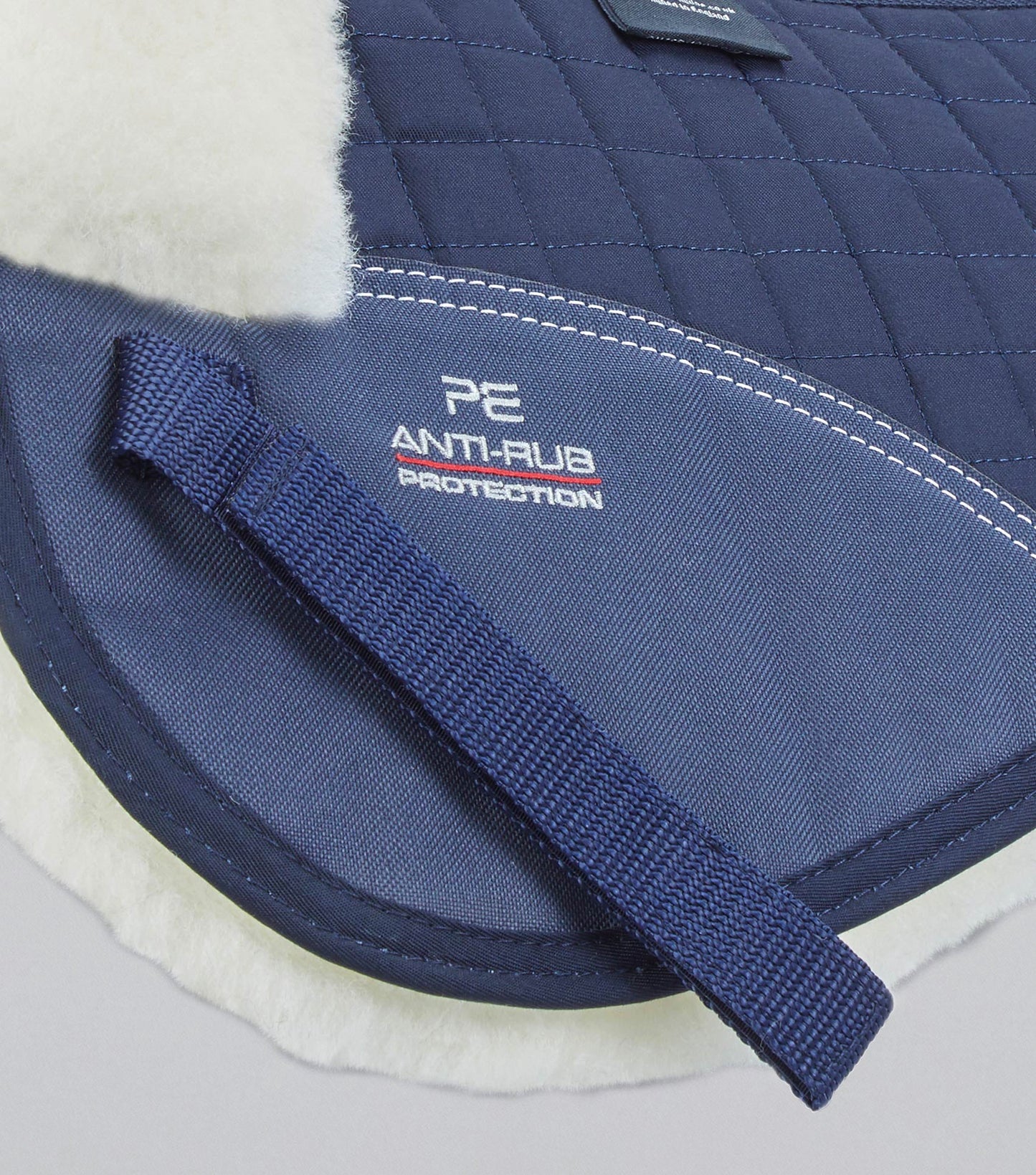 Premier Equine Merino Wool Saddle Pad - Half Pad Navy/Natural Wool