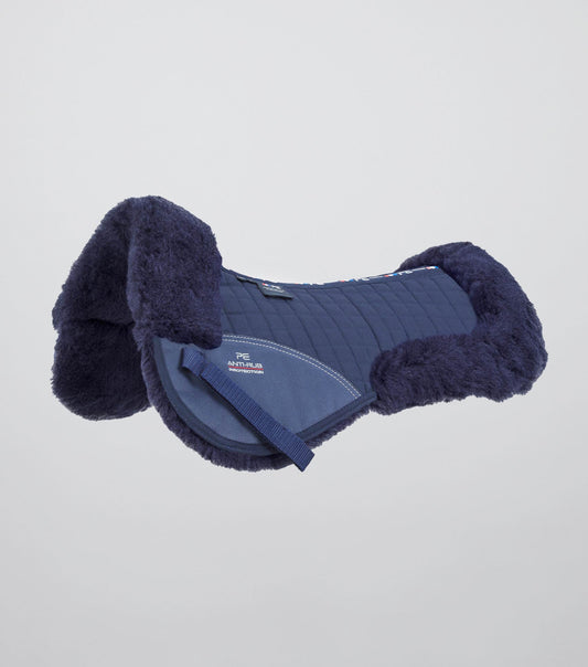 Premier Equine Merino Wool Saddle Pad - Half Pad Navy/Navy Wool