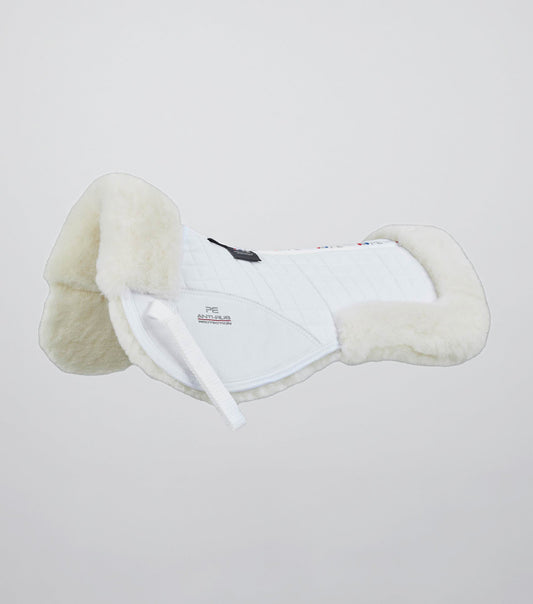 Premier Equine Merino Wool Saddle Pad - Half Pad White/Natural Wool
