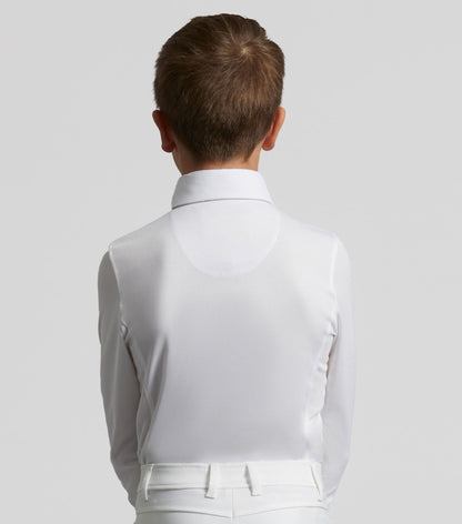 Premier Equine Mini Giulio Boy's Long Sleeve Show Shirt White