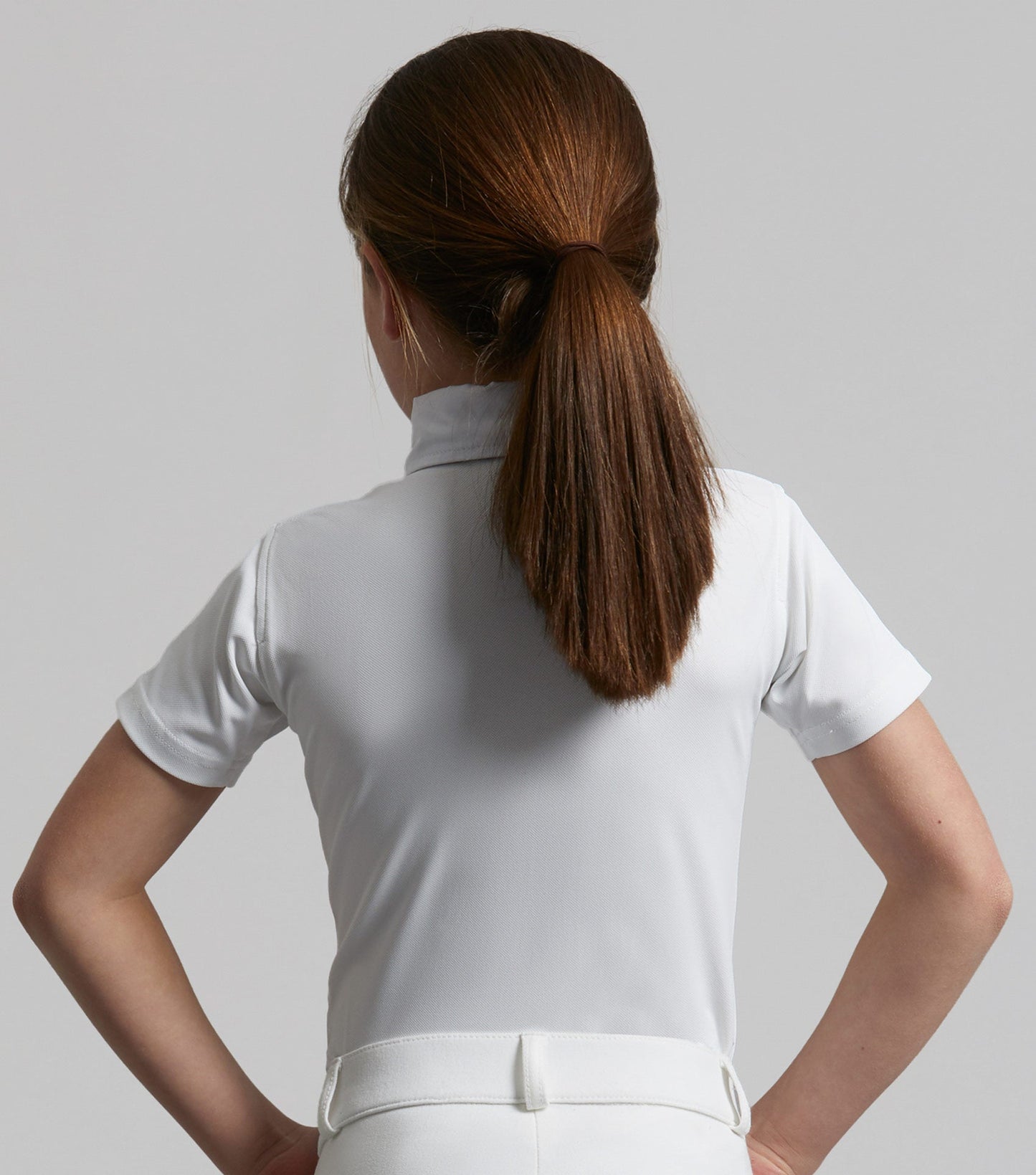 Premier Equine Luciana Girls Short Sleeve Show Shirt White