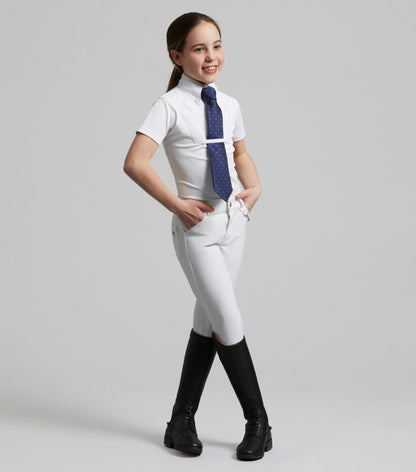Premier Equine Luciana Girls Short Sleeve Show Shirt White