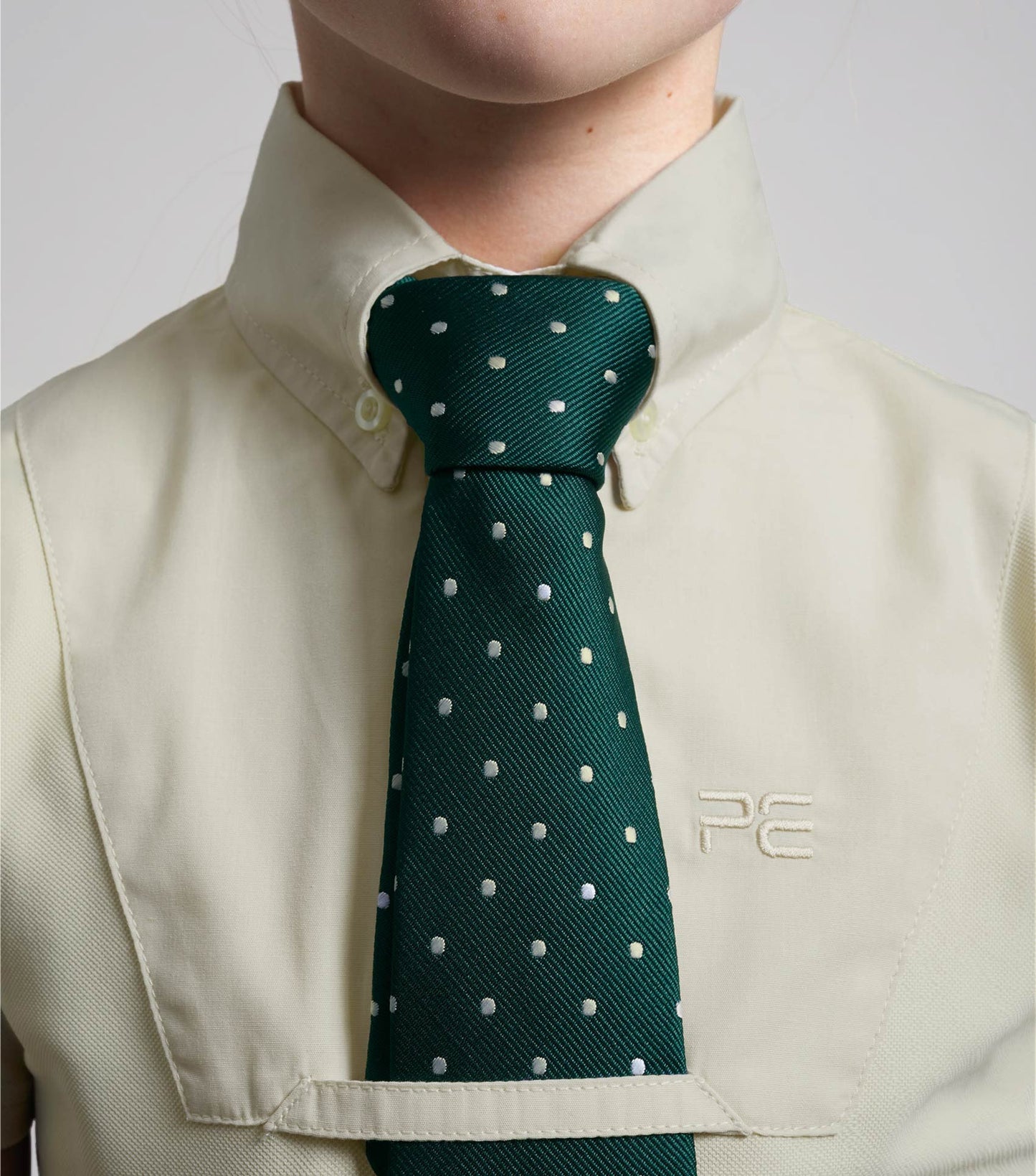 Premier Equine Luciana Girls Short Sleeve Show Shirt Vanilla