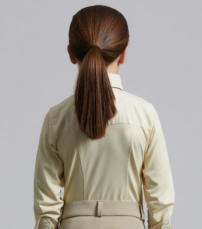 Premier Equine Tessa Girls Long Sleeve Show Shirt Vanilla