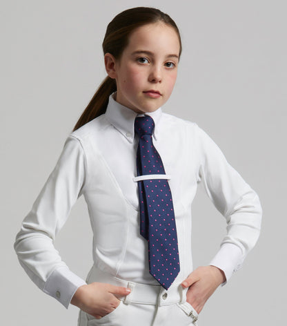 Premier Equine Tessa Girls Long Sleeve Show Shirt White