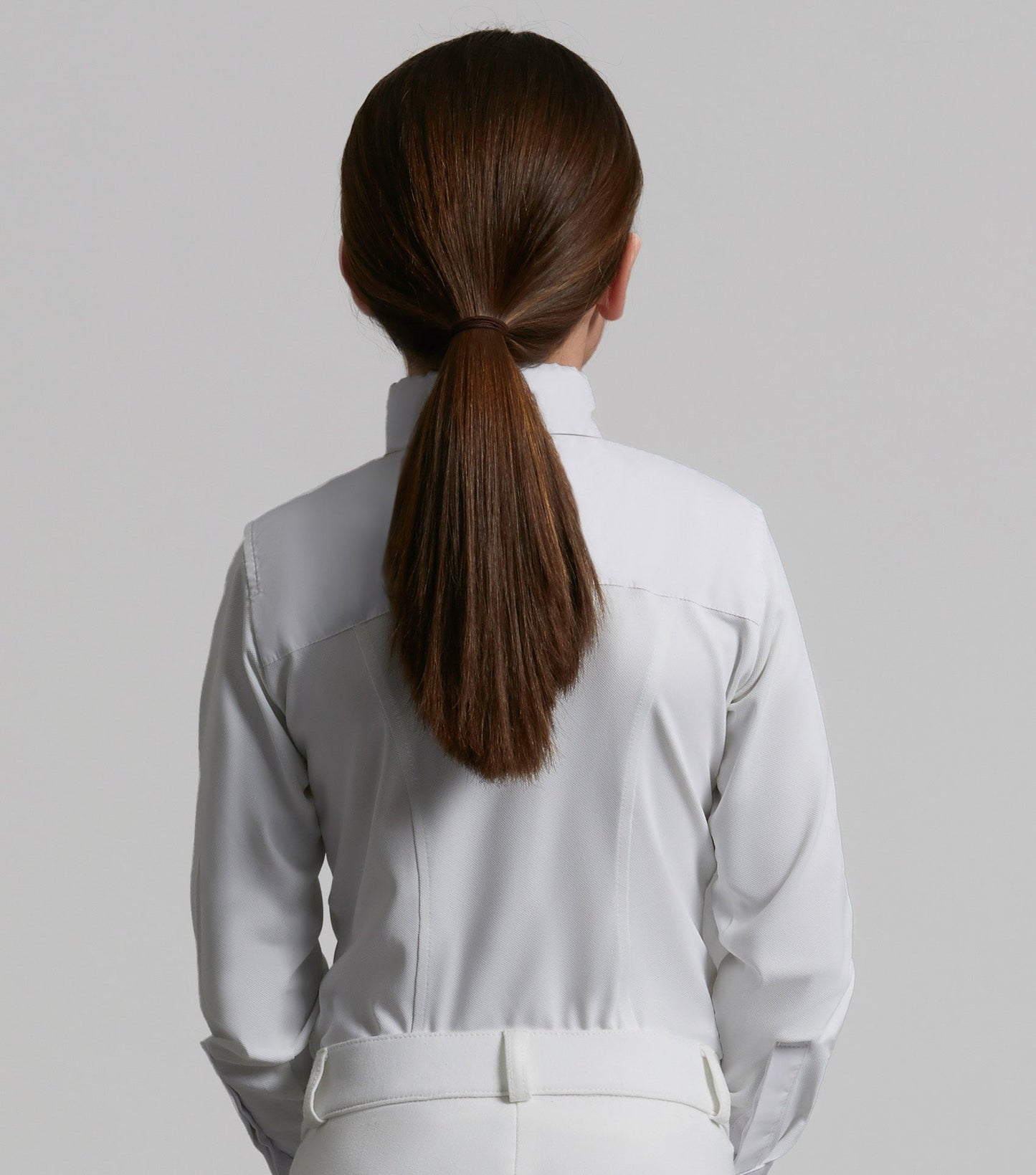 Premier Equine Tessa Girls Long Sleeve Show Shirt White