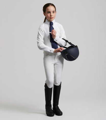 Premier Equine Tessa Girls Long Sleeve Show Shirt White
