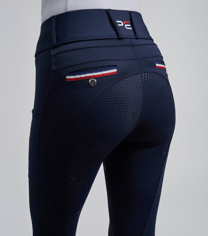 Premier Equine Mirillo Ladies Full Seat Gel Riding Tights - Navy