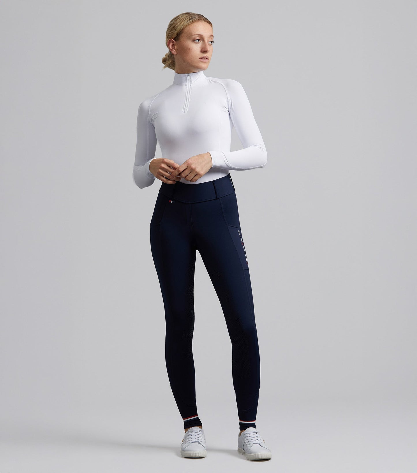 Premier Equine Mirillo Ladies Full Seat Gel Riding Tights - Navy