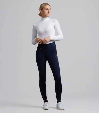 Premier Equine Mirillo Ladies Full Seat Gel Riding Tights - Navy