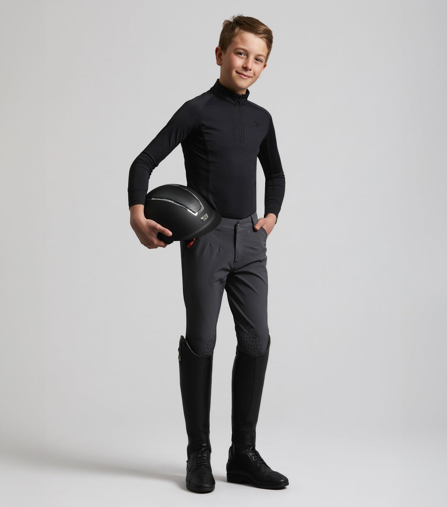 Premier Equine Junior Ombretta Technical Riding Top Black