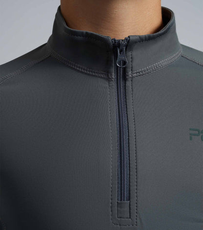 Premier Equine Junior Ombretta Technical Riding Top Anthracite Grey