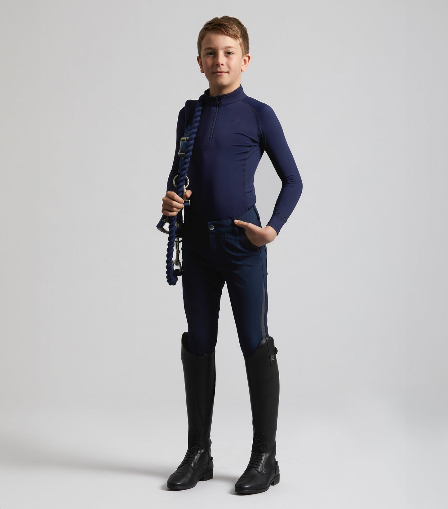 Premier Equine Junior Ombretta Technical Riding Top Navy